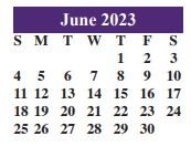 District School Academic Calendar for Alvarado Alternative School for June 2023