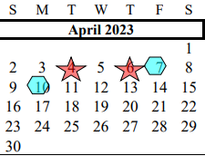 District School Academic Calendar for Alvin High School for April 2023