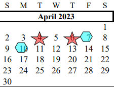 District School Academic Calendar for Alvin Pri for April 2023