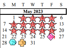 District School Academic Calendar for Alvin Pri for May 2023