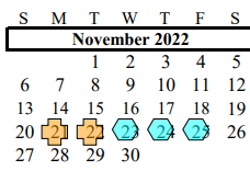 District School Academic Calendar for Alvin High School for November 2022