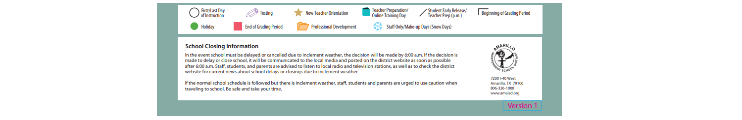 District School Academic Calendar Key for Sunrise Elementary