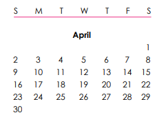 District School Academic Calendar for Aquarian Charter School for April 2023