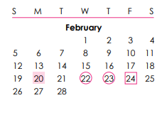 District School Academic Calendar for Polaris K-12 School for February 2023