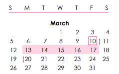 District School Academic Calendar for Hanshew Middle School for March 2023