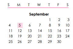 District School Academic Calendar for Ursa Minor Elementary for September 2022