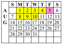 District School Academic Calendar for Underwood Elem for August 2022