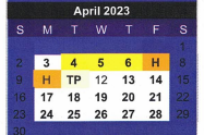 District School Academic Calendar for Early Childhood Campus for April 2023