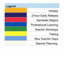 District School Academic Calendar Legend for Marshall Education Center