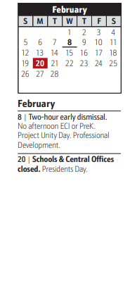 District School Academic Calendar for Glen Burnie Evening High for February 2023