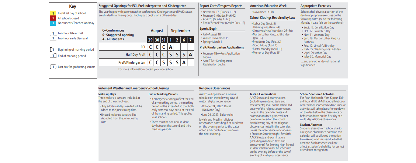 District School Academic Calendar Key for George Cromwell Elementary