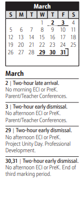 District School Academic Calendar for Chesapeake SR. High for March 2023