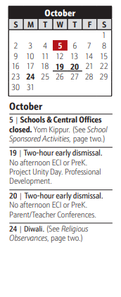 District School Academic Calendar for Chesapeake Science Point for October 2022