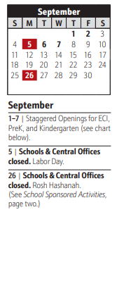 District School Academic Calendar for Overlook Elementary for September 2022