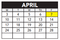 District School Academic Calendar for Park View Early Childhood CTR. for April 2023