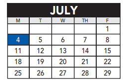 District School Academic Calendar for Crossroads Summer Program for July 2022