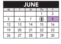 District School Academic Calendar for Jackson Middle for June 2023
