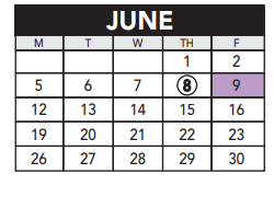District School Academic Calendar for Crossroads Summer Program for June 2023