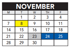 District School Academic Calendar for Roosevelt Middle for November 2022