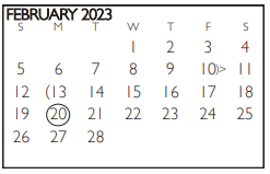 District School Academic Calendar for Martin High School for February 2023