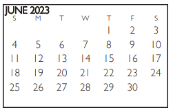 District School Academic Calendar for Miller Elementary for June 2023