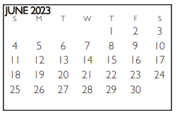 District School Academic Calendar for Webb Elementary for June 2023