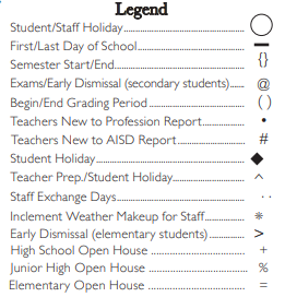 District School Academic Calendar Legend for Crouch Elementary School