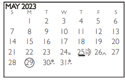 District School Academic Calendar for Corey Elementary for May 2023