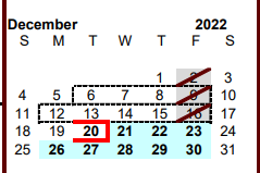 District School Academic Calendar for Athens Annex for December 2022