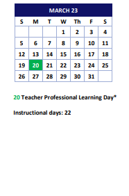 District School Academic Calendar for Cascade Elementary School for March 2023
