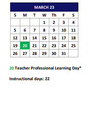 District School Academic Calendar for Garden Hills Elementary School for March 2023