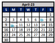 District School Academic Calendar for Denton Co J J A E P for April 2023