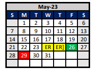 District School Academic Calendar for Denton Co J J A E P for May 2023