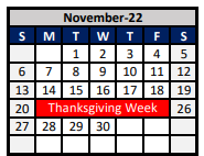 District School Academic Calendar for Aubrey Intermediate for November 2022