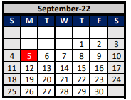 District School Academic Calendar for Aubrey Elementary for September 2022