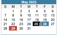 District School Academic Calendar for Clayton Elementary for May 2023