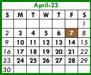 District School Academic Calendar for Walnut Creek Elementary for April 2023