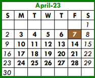 District School Academic Calendar for Tarrant Co J J A E P for April 2023