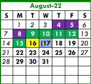 District School Academic Calendar for Tarrant Co J J A E P for August 2022
