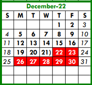 District School Academic Calendar for Liberty Elementary for December 2022