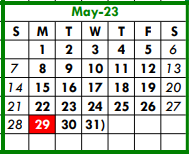 District School Academic Calendar for Liberty Elementary for May 2023