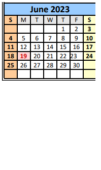 District School Academic Calendar for Foley Elementary School for June 2023