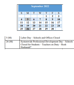 District School Academic Calendar for Martin Boulevard Elementary for September 2022