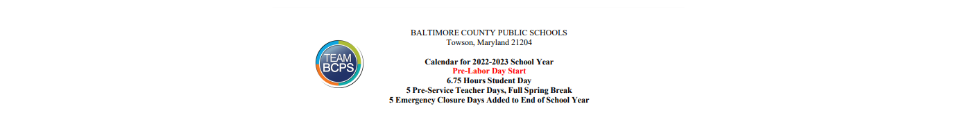 District School Academic Calendar for Red House Run Elementary