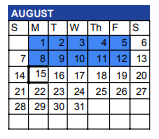 District School Academic Calendar for Bandera Middle for August 2022