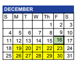 District School Academic Calendar for Bandera Middle for December 2022