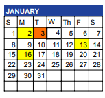 District School Academic Calendar for Hill Country Elementary for January 2023