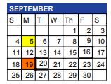 District School Academic Calendar for Alkek Elementary for September 2022