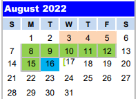 District School Academic Calendar for Gulf Coast High School for August 2022