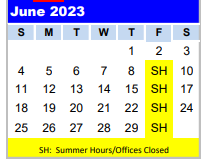 District School Academic Calendar for Adaptive Behavioral Unit for June 2023